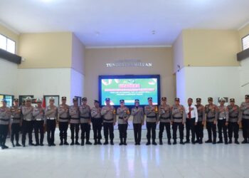 Polres Lampung Timur Gelar Upacara Kenaikan Pangkat Pengabdian