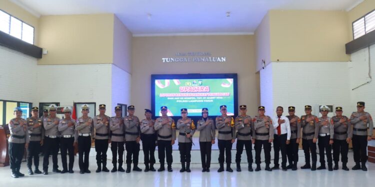 Polres Lampung Timur Gelar Upacara Kenaikan Pangkat Pengabdian