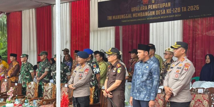 Dansat Brimob Hadiri Upacara Penutupan TMMD Ke-128 TA 2026