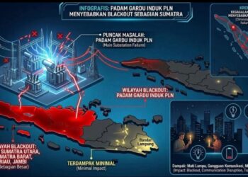 Blackout Massal di Sumatera, PLN Sebut Gangguan SUTET 275 kV Akibat Sambaran Petir dan Penebangan Pohon