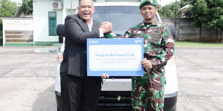 Perkuat Layanan Kesehatan, Kodim 0429/Lamtim Terima 1 Unit Ambulance Dari BRI