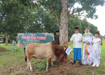 Polres Lampung Timur Gelar Penyembelihan Hewan Kurban, 7 Sapi dan 4 Kambing Disalurkan ke Masyarakat