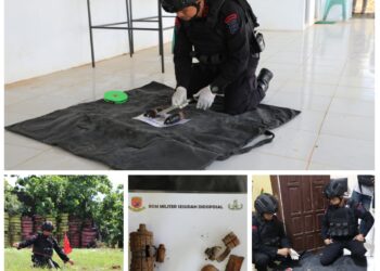 Tim Jibom Brimob Lampung Musnahkan Dua Granat Temuan di Polres Way Kanan