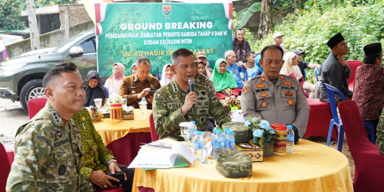 Kasrem 043/Gatam Pimpin Ground Breaking Pembangunan 30 Jembatan Perintis Garuda Tahap V dan VI Di Provinsi Lampung