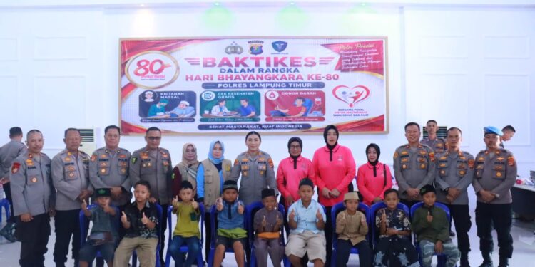 Sambut Hari Bhayangkara ke-80, Polres Lampung Timur Gelar Bakti Kesehatan untuk Anggota dan Masyarakat