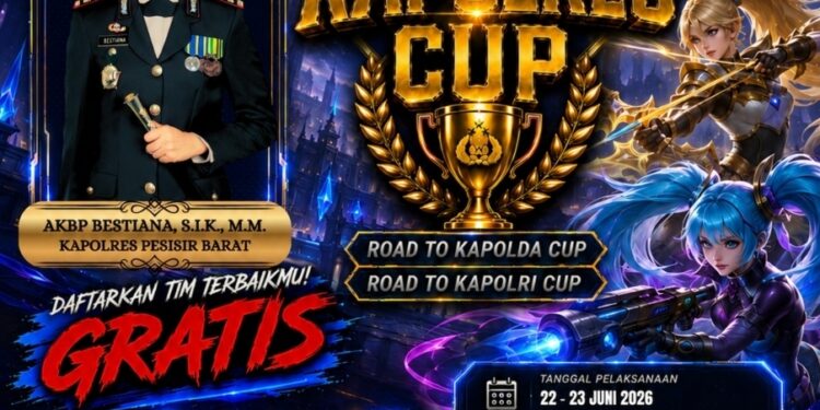 KAPOLRES PESISIR BARAT GELAR TURNAMEN E-SPORT MOBILE LEGENDS KAPOLRES CUP 2026 DALAM RANGKA HUT BHAYANGKARA KE-80