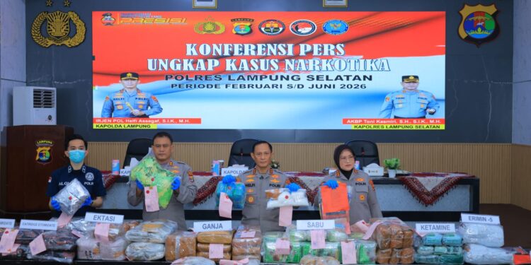 Polda Lampung Ungkap 17 Kasus Narkotika, Sita 179,5 Kg Sabu dan Selamatkan 948 Ribu Jiwa