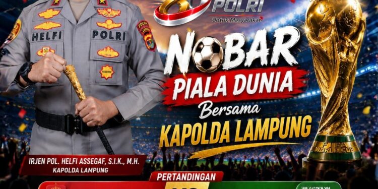 Kapolda Lampung Ajak Masyarakat Nobar Piala Dunia 2026 Malam Ini, Dukung Arab Saudi vs Spanyol