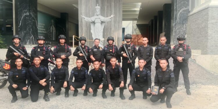 Personel Komposit Gegana Lampung Gelar Patroli Ciptakan Keamanan di Sejumlah Titik Vital Bandar Lampung
