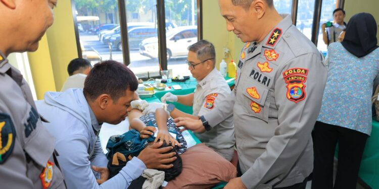 Ribuan Warga Lampung Nikmati Layanan Kesehatan Gratis dari Polda Lampung