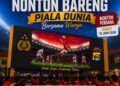 POLSEK WAY JEPARA GELAR NONTON BARENG PIALA DUNIA LAGA PERDANA BERSAMA WARGA