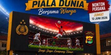 POLSEK WAY JEPARA GELAR NONTON BARENG PIALA DUNIA LAGA PERDANA BERSAMA WARGA