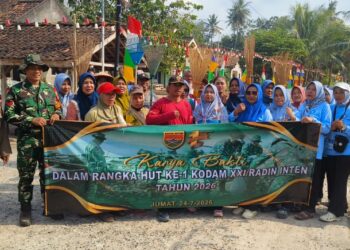 Koramil 421-09/TJB Gelar Karya Bakti Sambut HUT ke-1 Kodam XXI/Radin Inten
