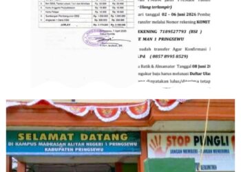 Berkedok Infak, MAN 1 Pringsewu Diduga Lakukan Pungli Sistematis Selama 3 Tahun: Calon Siswa Terancam Gugur Jika Tak Bayar