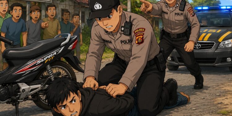 Kabur Usai Curi Motor, Remaja di Gunung Pelindung Terjatuh dan Ditangkap Warga