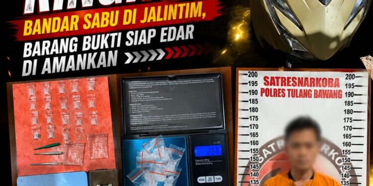 Gagal Kabur, Satresnarkoba Polres Tulang Bawang Ringkus Bandar Sabu Di Jalintim, Barang Bukti Siap Edar Di Amankan