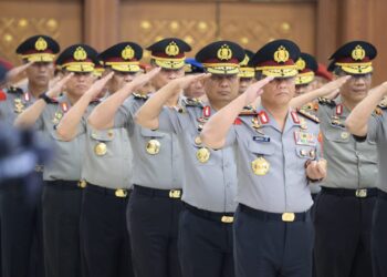 Polri Laksanakan Kenaikan Pangkat 87 Perwira Tinggi, Empat Perwira Raih Bintang Tiga
