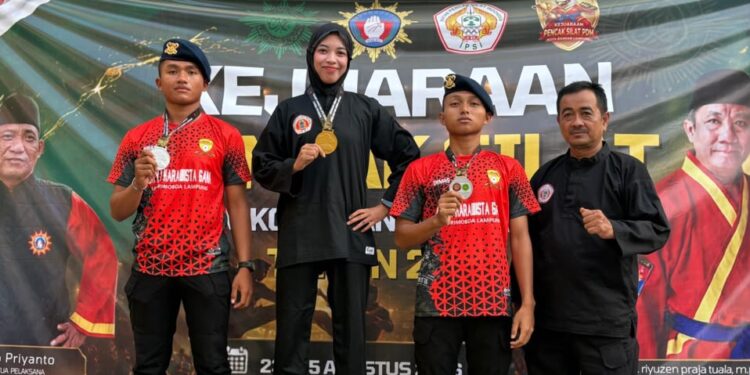 Personel Satuan Brimob Polda Lampung Sabet Tiga Medali dalam Kejuaraan Pencak Silat Tapak Suci 2026
