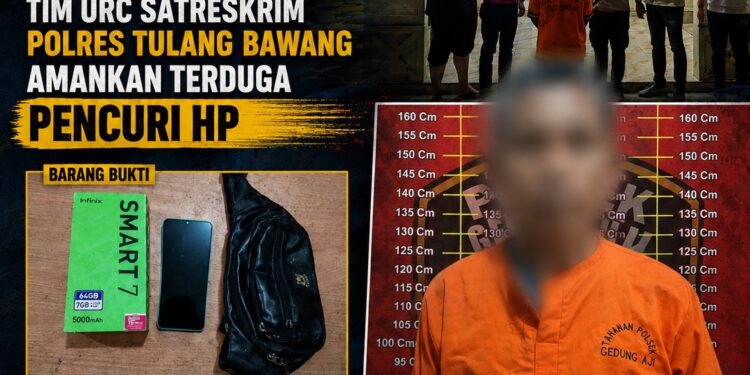 Tak Butuh Waktu Lama Setelah Petunjuk Terkuak, Tim URC Satreskrim Polres Tulang Bawang Amankan Terduga Pencuri HP
