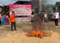 Tindaklanjuti Edaran Bupati Pringsewu, Destana Kresnomulyo Barat Gelar Pelatihan dan Simulasi Penanganan Karhutla