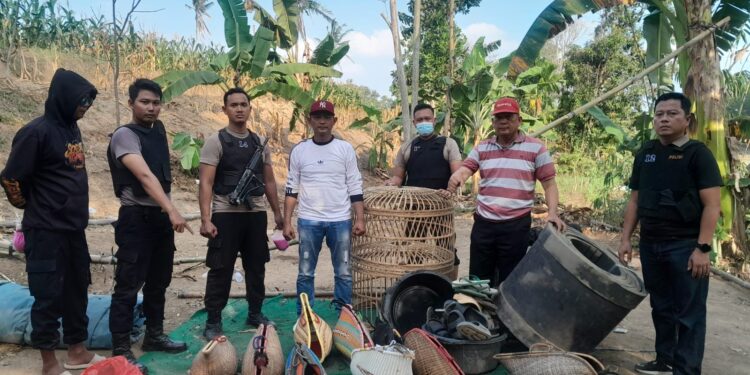Polisi Gerebek Dugaan Judi Sabung Ayam di Desa Bumimas Lampung Timur, Sejumlah Barang Bukti Diamankan