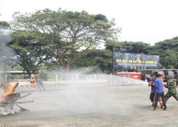 Brigif 4 Marinir/BS Latih Tim Rescue Ransus Damkar, Siap Hadapi Ancaman Karhutla