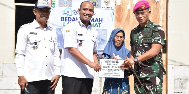 Wujud Kepedulian Prajurit, Danyonif 9 Marinir Resmikan Bantuan Bedah Rumah Layak Dan Sehat